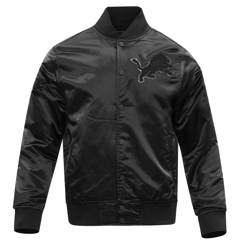 Veste satinée pour homme, Detroit Lions NFL, triple noir, FDL6410285-3BK
