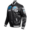 NFL DETROIT LIONS MASHUP MEN'S RIB SATIN JACKET FDL6410476-BLK