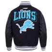 NFL DETROIT LIONS TEAM BADGE MEN'S RIB WOOL VARSITY JACKET FDL6411051-BGY