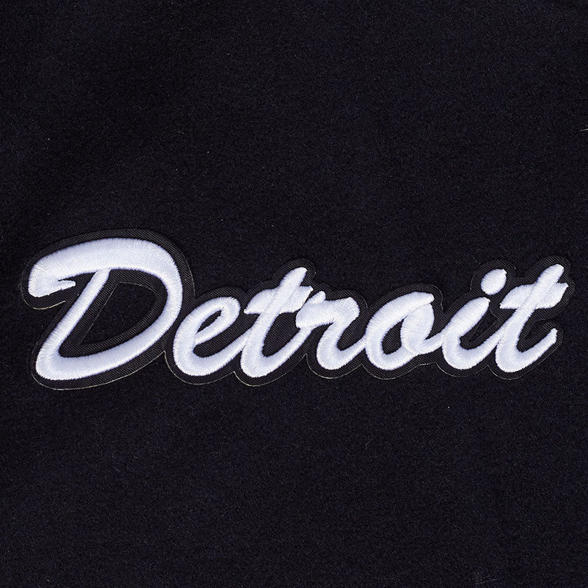 NFL DETROIT LIONS TEAM BADGE MEN'S RIB WOOL VARSITY JACKET FDL6411051-BGY