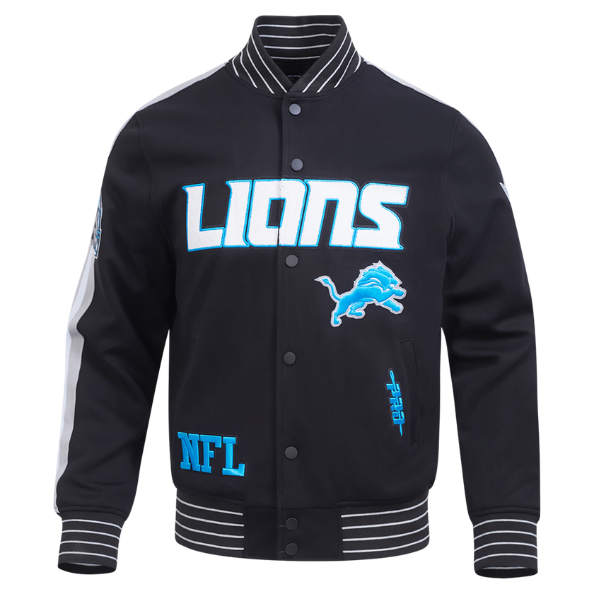NFL DETROIT LIONS PRO GAME DAY MEN'S DBL KNIT JACKET FDL6411194-BSW