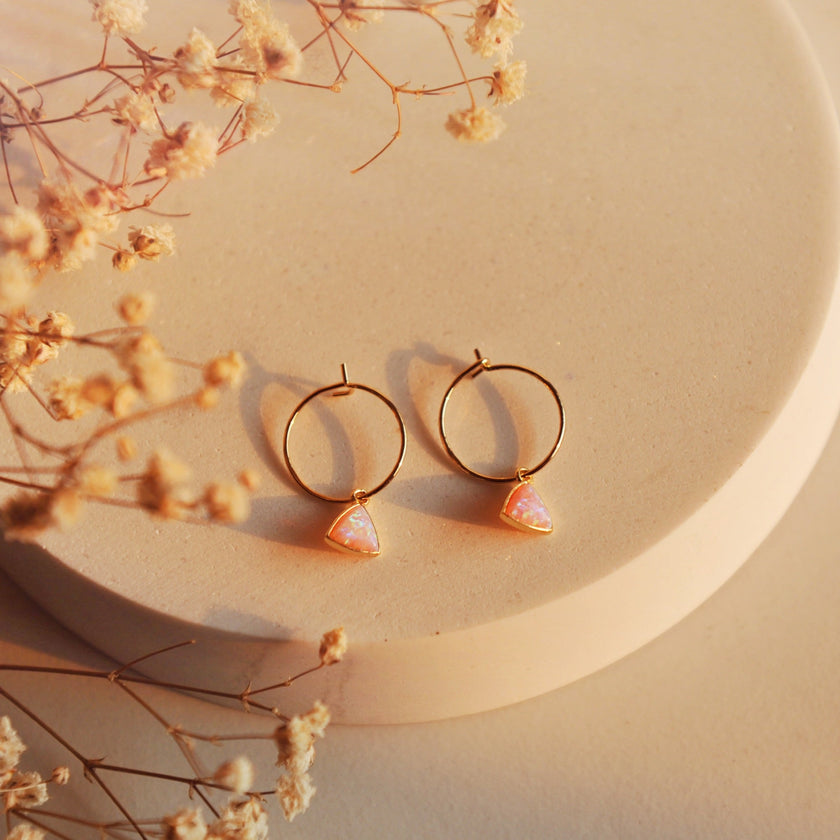 Enya Pink Opal Hoops