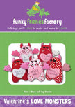 Valentines Love Monsters Pattern by Funky Friends Factory
