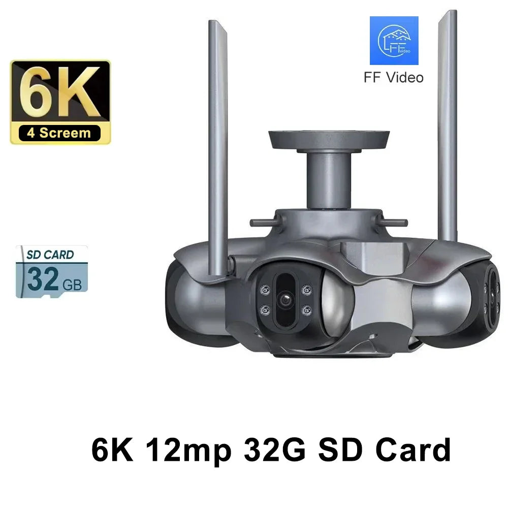 Auto Tracking Wireless Surveillance Cameras HD 4 Screens WiFi IP PTZ FFVideo