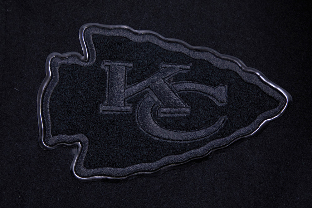 Veste universitaire en laine noire triple pour homme, NFL Kansas City Chiefs, FKC6410203-3BK