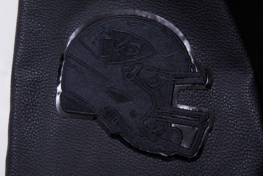 Veste universitaire en laine noire triple pour homme, NFL Kansas City Chiefs, FKC6410203-3BK