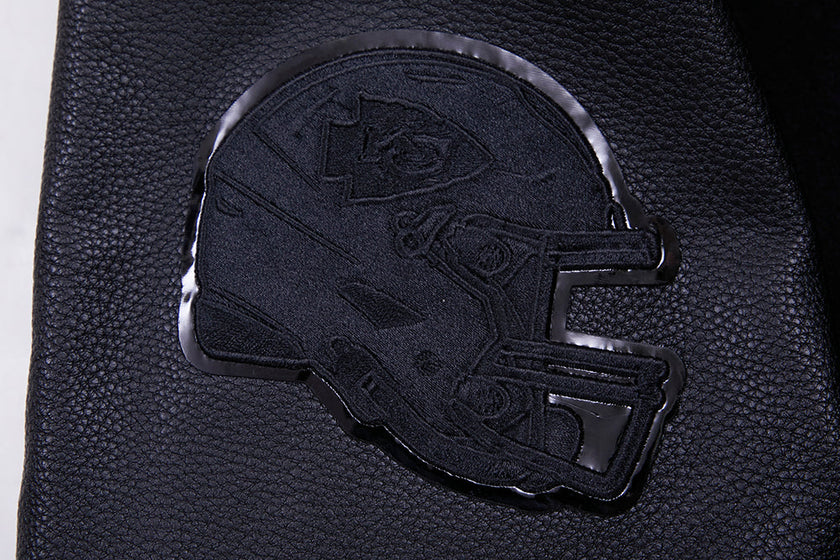 Veste universitaire en laine noire triple pour homme, NFL Kansas City Chiefs, FKC6410203-3BK