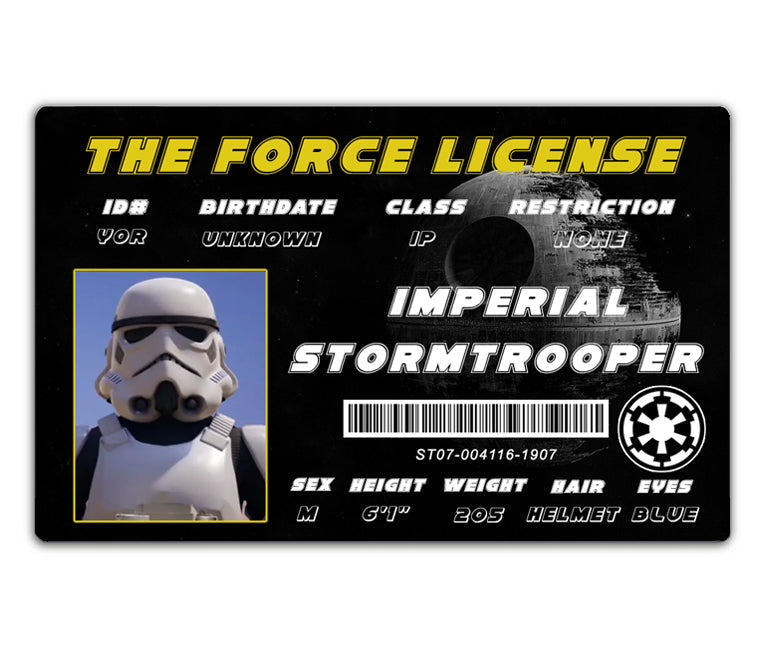 Star Wars Stormtrooper License ID Card