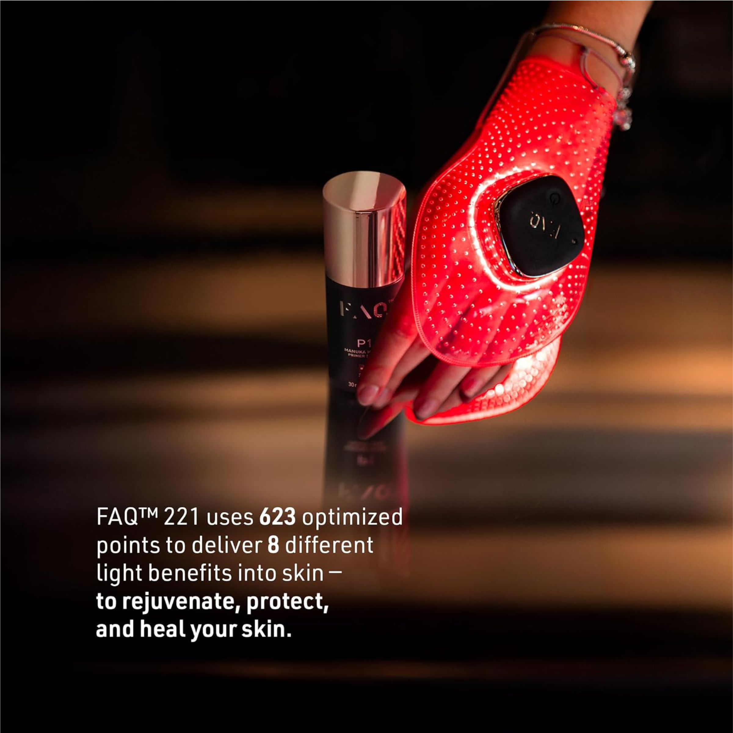 FOREO FAQ 221 Silicone Anti-Aging LED + Near-Infrared Hand Mask
