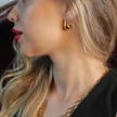 FORIA Gold: Chunky Look Light Weight Tear Drop Stud Earrings - Statement of Confidence
