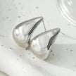 FORIA Or Blanc (Ton Argenté) : Boucles d'oreilles pendantantes en forme de goutte d'eau, look ample et poids léger - Une déclaration de confiance.
