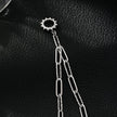 FRETTA: Radiant Star Shaped Pendant Zirconia Paper-Clip Chain Necklace in White Gold (Silver Toned)