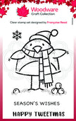 Woodware Clear Singles Tweetmas Robin 3.8 in x 2.6 in Stamp