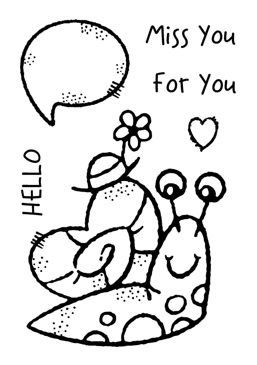 Woodware Clear Singles Happy Snail 3 in x 4 in Stamp