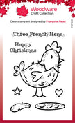 Woodware Clear Singles French Hen 3 in x 4 in Stamp