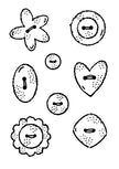 Woodware Clear Singles Buttons 3 in x 4 in Stamp