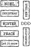 Woodware Clear Singles Christmas Junk Labels 3 in x 4 in Stamp