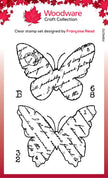 Woodware Clear Singles Torn Paper Butterflies 3 in x 4 in Stamp