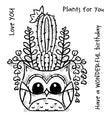 Woodware Clear Singles Owl Planter 4 in x 4 in Stamp