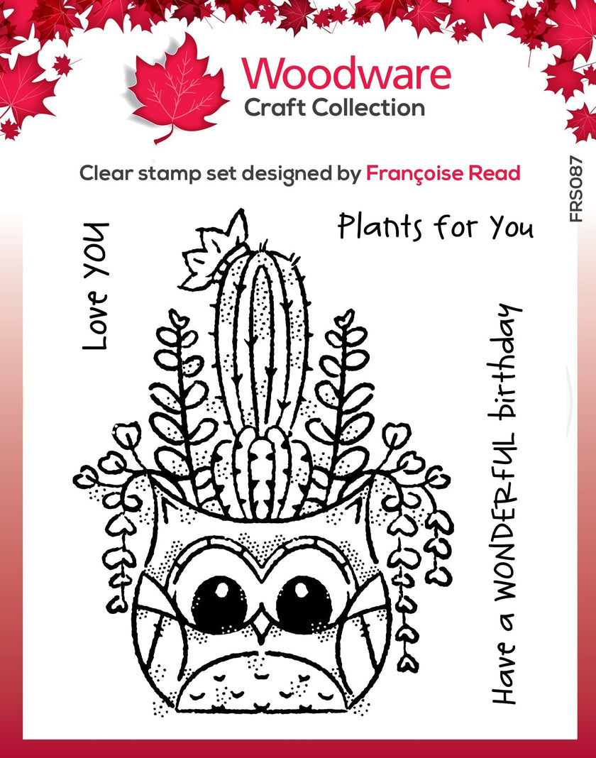 Woodware Clear Singles Owl Planter 4 in x 4 in Stamp