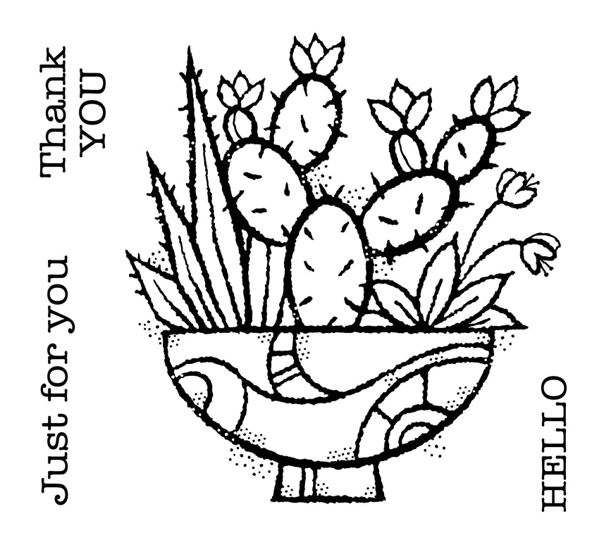 Woodware Clear Singles Succulent Display 4 in x 4 in Stamp