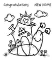 Woodware Clear Singles Happy House Snail 4 in x 4 in Stamp