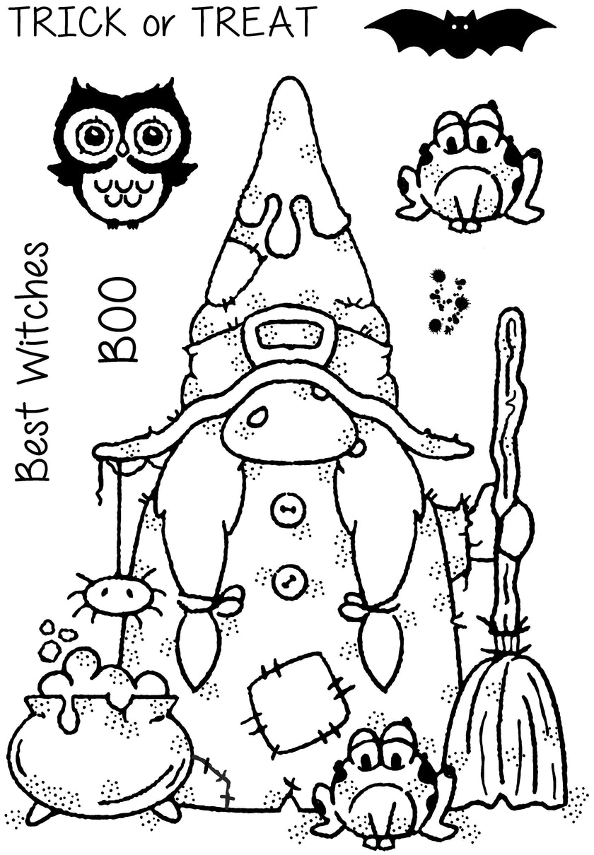 Woodware Clear Singles Witchy Woo 4 in x 6 in Stamp Set