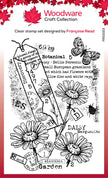 Woodware Clear Singles Garden Daisies 4 in x 6 in Stamp Set