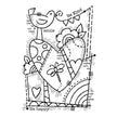 Woodware Clear Singles Rainbow Heart 4 in x 6 in Stamp