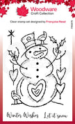 Woodware Clear Singles Loving Snowman 4 in x 6 in Stamp