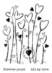 Woodware Clear Singles Wild Hearts 4 in x 6 in Stamp