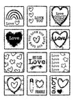 Woodware Clear Singles Love Squares 4 in x 6 in Stamp