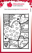 Woodware Clear Singles Heart Collage 4 in x 6 in Stamp
