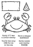 Woodware Clear Singles Mr Crab 4 in x 6 in Stamp
