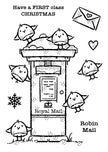 Woodware Clear Singles Robin Post 4 in x 6 in Stamp