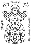 Woodware Clear Singles Angel Blessings 4 in x 6 in Stamp