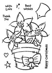 Woodware Clear Singles Potted Poinsettias 4 in x 6 in Stamp
