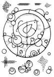 Woodware Clear Singles Bird Circle 4 in x 6 in Stamp