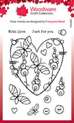 Woodware Clear Singles Butterfly Heart 4 in x 6 in Stamp