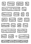 Woodware Clear Singles Love Tape Words 4 in x 6 in Stamp