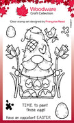 Woodware Clear Singles Egg Painting Gnome 4 in x 6 in Stamp