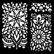 Woodware Floral Panels 6 in x 6 in Stencil