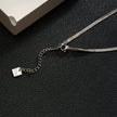 FRYDA Silver Toned (White Gold): Snake Skin Textured Mid Width Chain Necklace