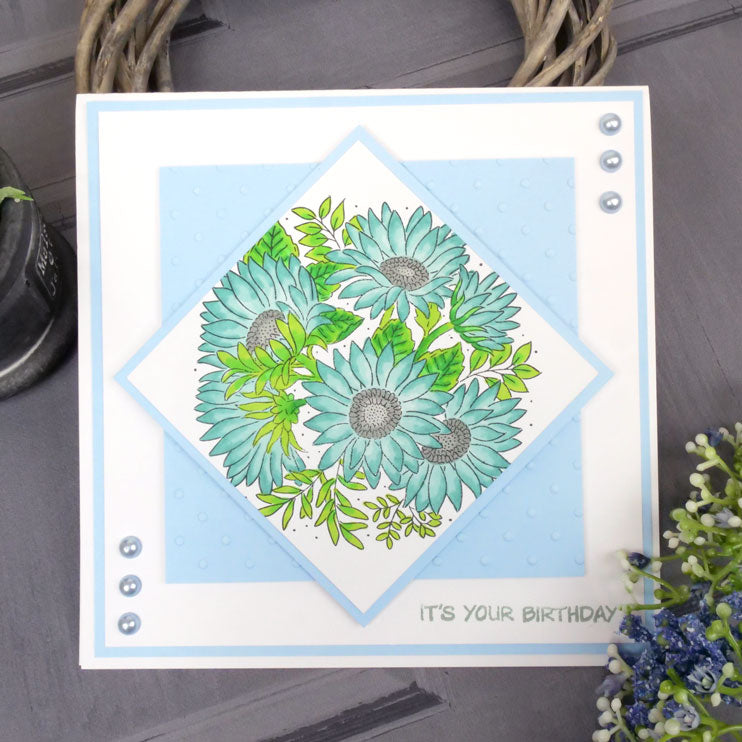 For the Love of Stamps - A Circle of Sunflowers
