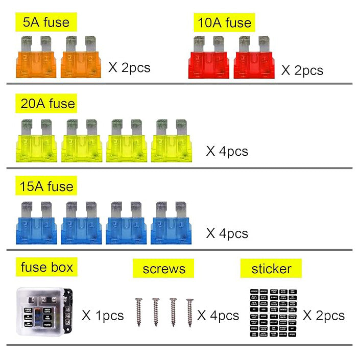 6-way fuse holder for ATO fuse