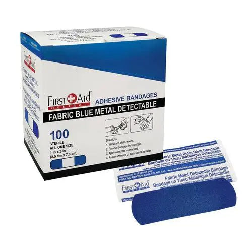 Fabric Blue Metal Detectable Bandages, Standard Strip, 1