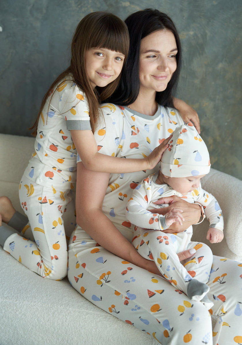 Pyjama en bambou à manches courtes (motif salade de fruits)