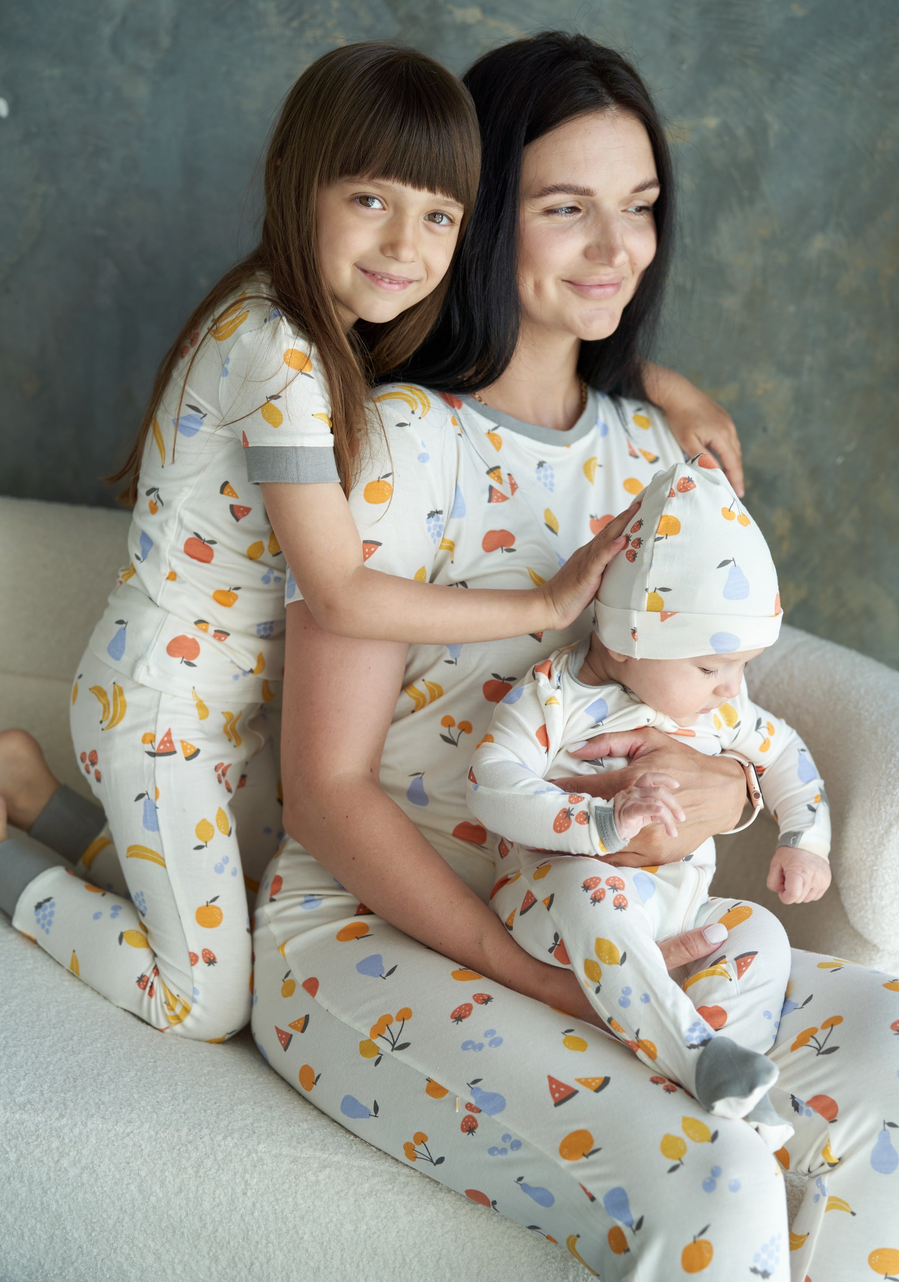 Pyjama en bambou à manches courtes pour femme (imprimé salade de fruits)