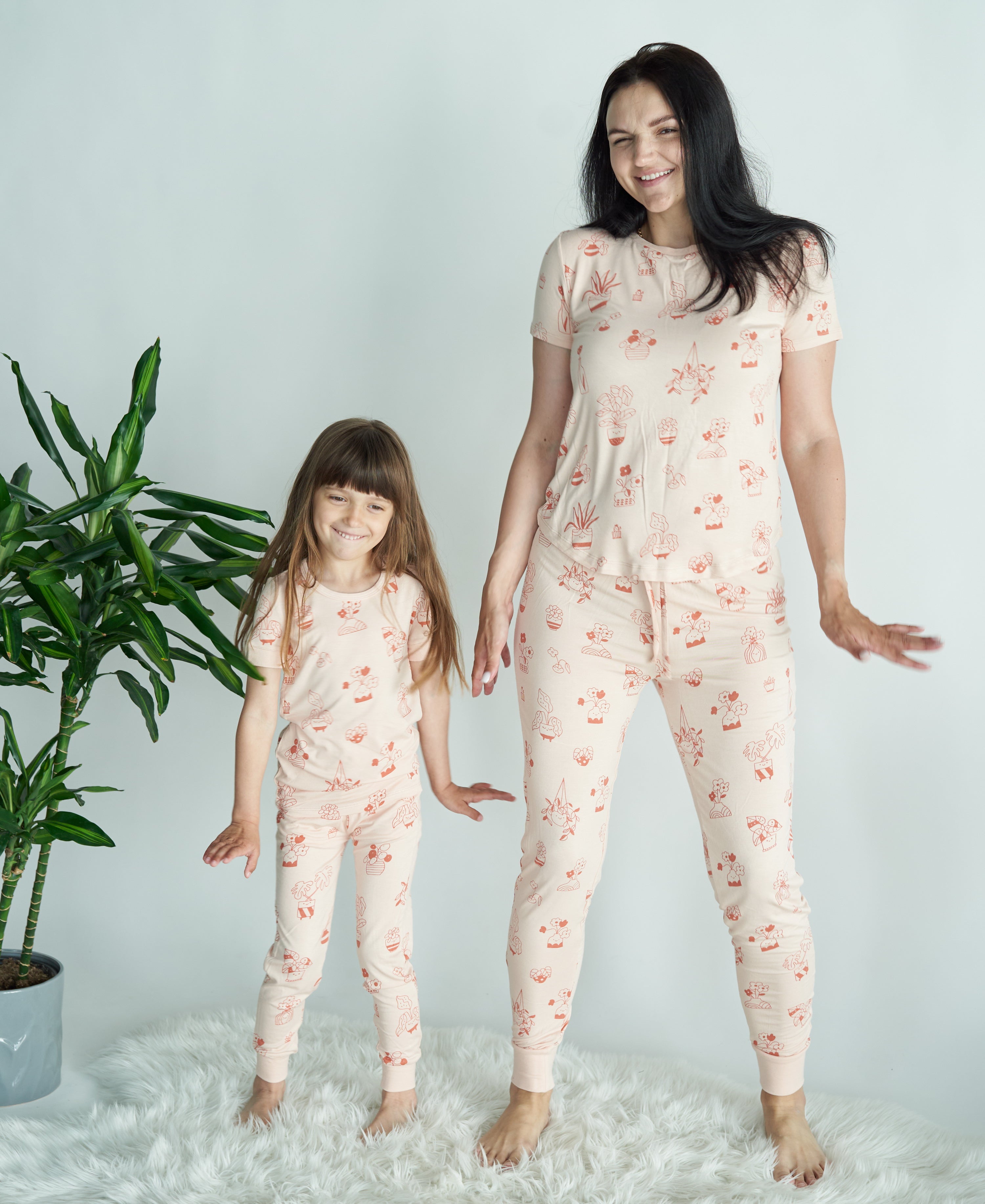 Pyjama en bambou à manches courtes pour femme (motif Plantastic)