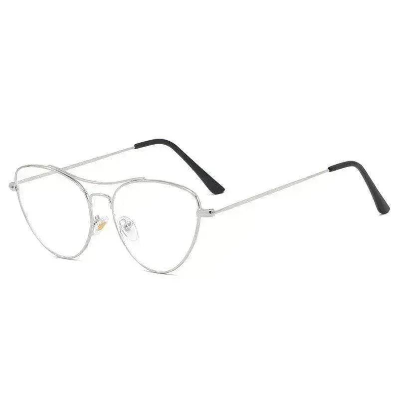 Fashion Cat Eye Plain Glasses Women's Anti-blue Light